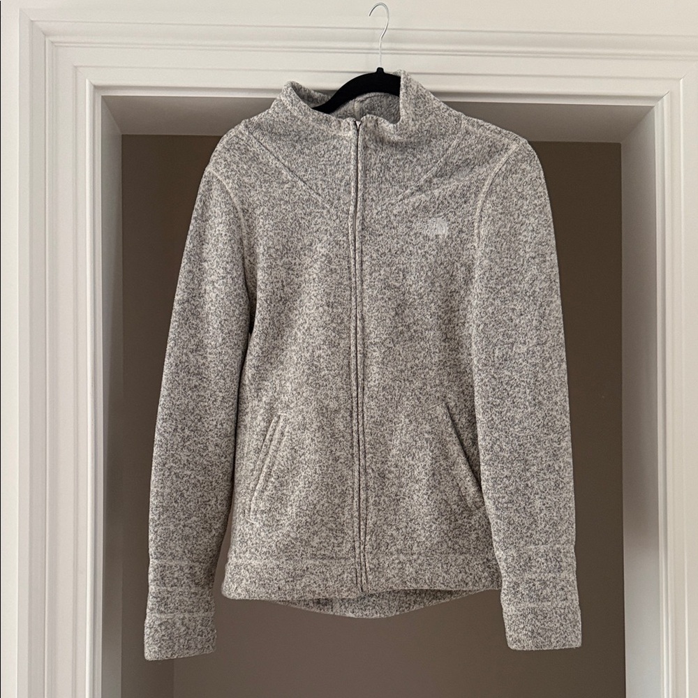 North Face Gray Zip-Up Fleece Jacket